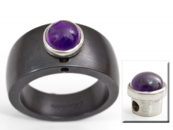 Amethyst in Silber gefasst, kompatibel zu Charlotte 21