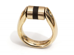 Ring, Gold, Tipit M kompatibel, hier mit Gold-Ebenholz-Walze