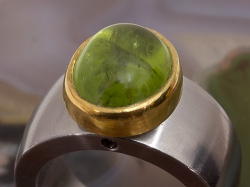 Peridot in Gold gefasst, kompatibel zu Charlotte 21