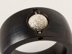 Kugel, 925er Silber, diamantiert, im Charlotte 21 Ring