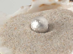 Kugel, 925er Silber, matt gekratzt