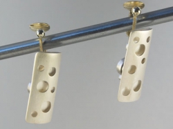 Ohrclips, Hänger, 750er Gold/925er Silber