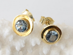 Ohrstecker, 585er Gold, Aquamarin