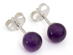 Ohrstecker, 925er Silber, mit Amethyst-Kugel 6 mm