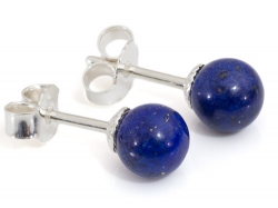 Ohrstecker, 925er Silber, mit Lapislazuli-Kugel 6 mm
