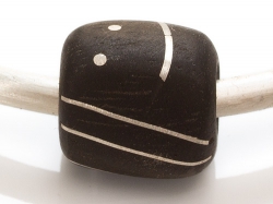 Ebenholz-Bead mit Silber-Intarsien 2