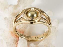 Ring, 333er Gold, Charlotte 21 kompatibel, mit Kugel
