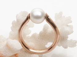 Ring, Rotgold, Tipit S kompatibel, hier mit Akoya-Perle