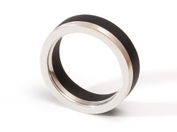 Ring: 925er Silber 2 mm breit, Ebenholz 5 mm breit
