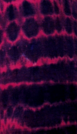 Schlauch-Tuch, Schlupftuch, Schal aus 100% Merino-Wolle, handgebatikt, rot-blau-schwarz