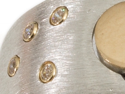 Ring, 925er Silber, mit 7 x Zirkonia in 585er Gold, Charlotte 21 kompatibel 