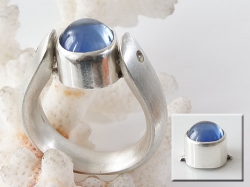 Edelstein-Einsatzes für Tipit M, Aquamarin-Cabochon