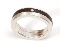 Ringe Silber-Kokosnuss-Silber mit Brillant