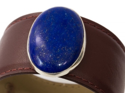 Lapislazuli oval 32x22mm, in 925er Silber, kompatibel zu Charlotte 21 auf Armspange