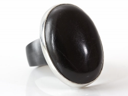 ovales Onyx-Köpfchen in 925er Silber, kompatibel zu Charlotte 21