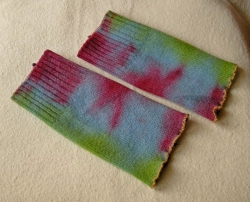 Stulpen für die Arme aus 100% MERINO-Wolle, Farbe: blau-grün-bordeaux