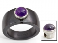 Amethyst in Silber gefasst, kompatibel zu Charlotte 21