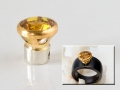 Citrin-Köpfchen, facettiert in Gold gefasst