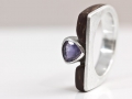 Ring " Veilchen" Silber, Kokosnuss & Iolith