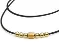 2 Lochkugeln, 333er Gold, poliert, 6 mm Durchmesser, und Goldwalze