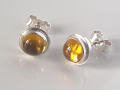 Ohrstecker mit Citrin-Cabochon in 925er Silber