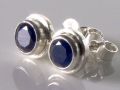 Ohrstecker mit syn. Saphir in Silber