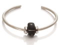Armspange 3 mm, 925er Silber, matt gekratzt, mit beads