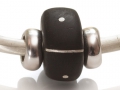 Ebenholz-Bead mit Silber-Intarsien
