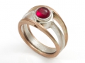 Ring, Rotgold/Silber, Charlotte 21 kompatibel, mit Granat