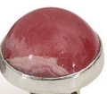 rundes Rhodocrosit-Köpfchen in Silber