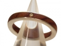 Ring: 925er Silber, Rosenholz & Brillant