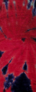 Schlauch-Tuch, Schlupftuch, Schal aus 100% Merino-Wolle, handgebatikt, rot-blau