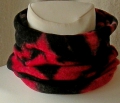 Schlauch-Tuch, Schlupftuch, Schal aus 100% Merino-Wolle, handgebatikt, rot-schwarz