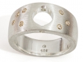 Ring, 925er Silber, mit 7 x Zirkonia in 585er Gold, Charlotte 21 kompatibel 