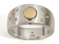 Ring, 925er Silber, mit 7 x Zirkonia in 585er Gold, Charlotte 21 kompatibel 