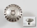 Köpfchen, in Silber, mit handgeschlagenem Muster, Charlotte 21 kompatibel