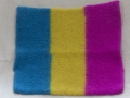 Sitzauflage, Wanderkissen aus 100% Wolle gestrickt & gefilzt