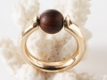 Ring, Gold, Tipit S kompatibel, hier mit Cocobolo-Kugel