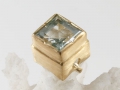 Edelstein-Einsatz für Tipit S, Aquamarin-Carré, 750er Gold