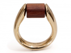Ring, Gold, Tipit M kompatibel, hier mit Rosenholz-Walze