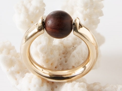 Ring, Gold, Tipit S kompatibel, hier mit Cocobolo-Kugel