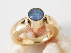 Opal blaugrün in 585er Gold für Tipit S