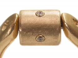 Zylinder, 750 Gold mit 4 x Zirkonia, matt gekratzt, Tipit S kompatibel, mit Goldring