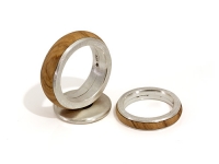 Silber/Edelholz/Silber-Ring in versch. Breiten