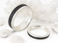 Silber/Kokosnuss/Silber-Ring, in versch. Breiten