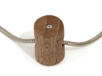 Zylinder Buchen-Holz mit Zirkonia und Saphir, Querbohrung