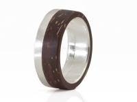 Silber/Kokosnuss-Ring, in versch. Breiten
